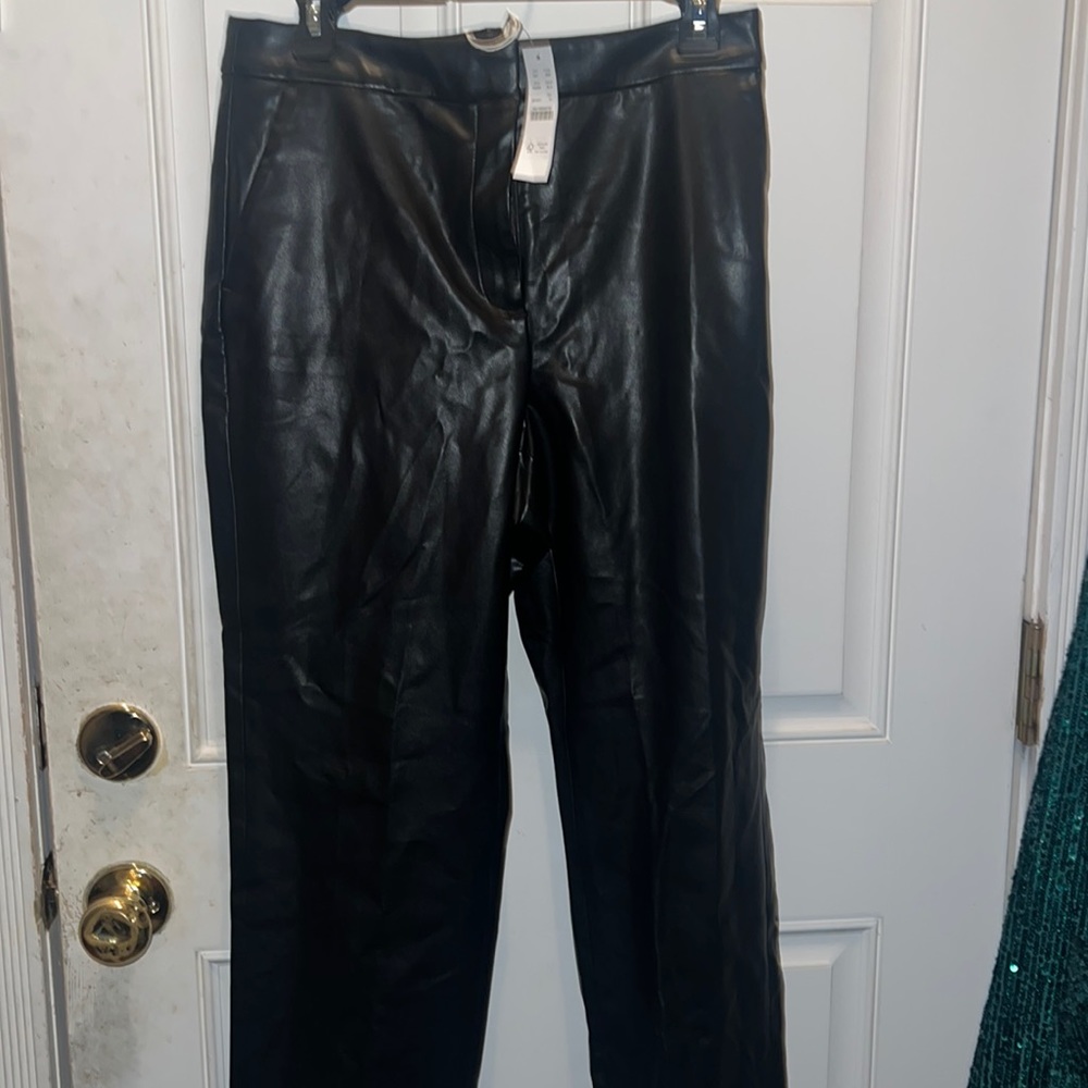 Jcrew faux leather black new with tags size 12